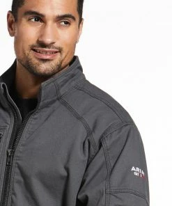 Men's Ariat FR Duralight Stretch Canvas Field Iron Grey Jacket