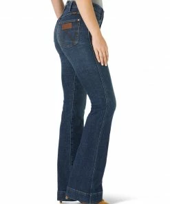Women's Wrangler Retro Green Jean Sara High Rise Trouser Jeans