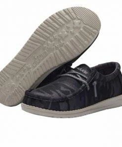 Hey Dude Kid's Youth Wally Stretch Navy Camo Shoe