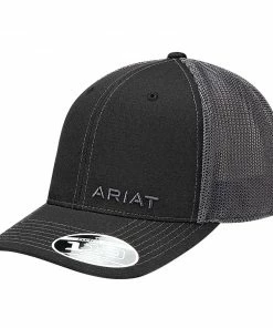 M & F Ariat Logo Black Flexfit Cap Caps