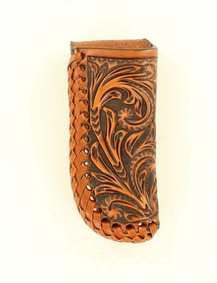 M & F Nocona Leather Tooled Floral Tan Knife Sheath 1 M & F Nocona Leather Tooled Floral Tan Knife Sheath