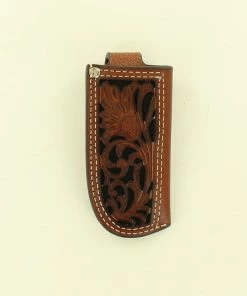 M & F Floral Tooled Leather Knife Sheath Knife Sheaths