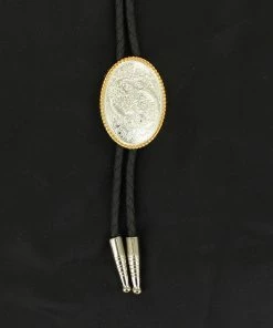 M & F Silver Plain Bolo Tie