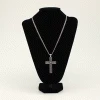 M & F Necklaces Twister 24" Cross Aqua Stone Necklace