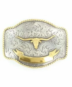 M & F Longhorn Buckle Belt Buckles