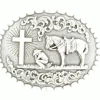 M & F Belt Buckles Cowboy Prayer Oval Dot Edge Belt Buckle