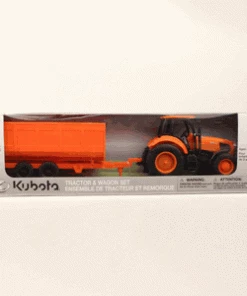 M & F Kubota Farm Tractor/Trailer Toy Toys