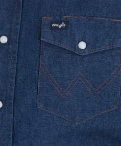 Men's Wrangler Authentic Cowboy Cut® Denim Work Shirt Work Shirts