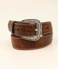 M & F Ariat Floral Embossed Marbled Design Strap Tabs Belt