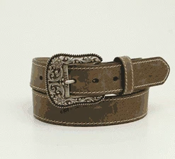 M & F Women's Ariat 1 1/2" Heavy Stitch Brown Edge Belt