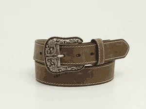 M & F Women's Ariat 1 1/2" Heavy Stitch Brown Edge Belt 1 M & F Women's Ariat 1 1/2" Heavy Stitch Brown Edge Belt