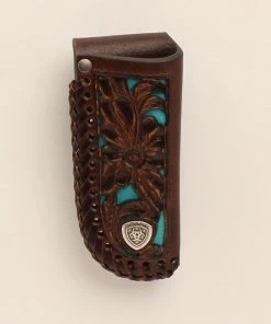 M & F Knife Sheaths Ariat Brown Floral Knife Sheath