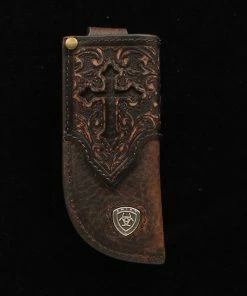 M & F Ariat Leather Cross Knife Sheath Knife Sheaths