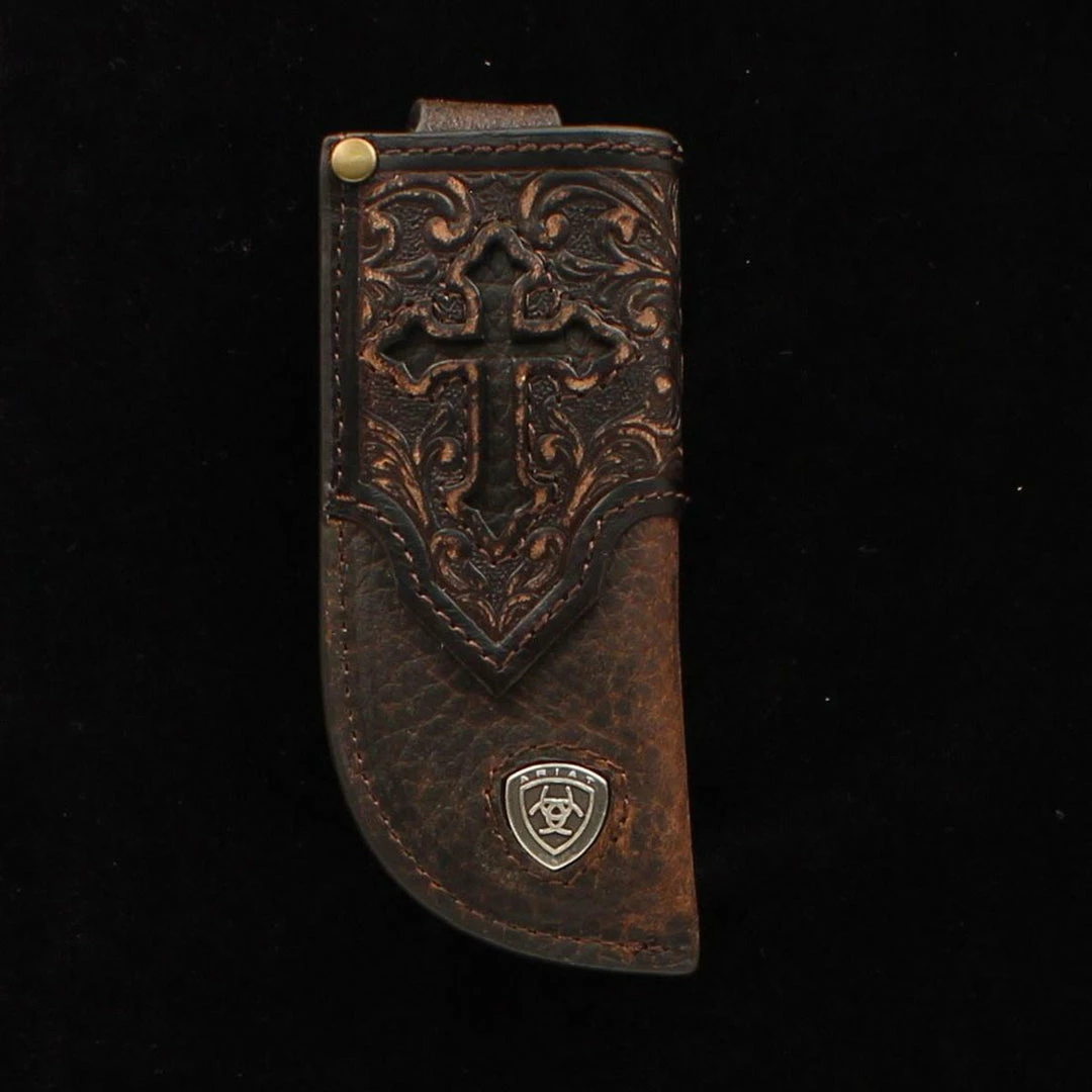 M & F Ariat Leather Cross Knife Sheath Knife Sheaths 1 M & F Ariat Leather Cross Knife Sheath Knife Sheaths