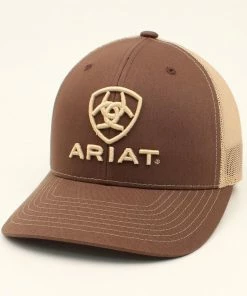 M & F Caps Tan Ariat Logo Mesh Cap