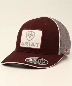 M & F Ariat Logo Patch Burgundy Cap Caps