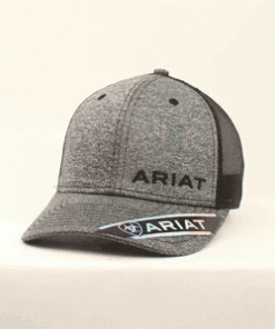 M & F Ariat Heather Black Offset Logo Cap Caps