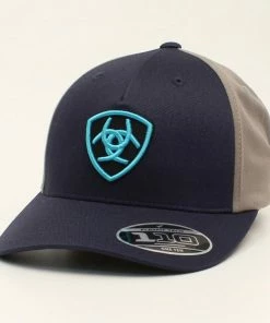 M & F Navy/Turquoise Logo Mesh Ball Cap Caps