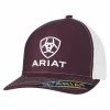 Ariat White Embroidery Burgundy Cap Caps