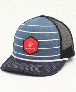 M & F Ariat Denim Logo Stripe Cap