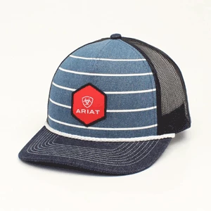 M & F Ariat Denim Logo Stripe Cap 1 M & F Ariat Denim Logo Stripe Cap