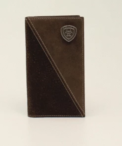 M & F Ariat Rodeo Diagonal Brown Shield Concho Wallet Wallets