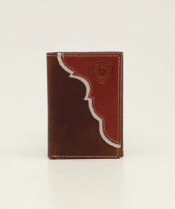 Ariat Trifold Two Tan Shield Logo Wallet Wallets