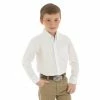 Boy's Western Shirts Boys Wrangler White Long Sleeve Button Down Shirt