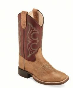 Kids Boots Kid's Jama Maroon Shaft/Brown Square Toe Boot