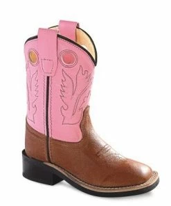 Infant Jama Pink Shaft/Brown Square Toe Boot