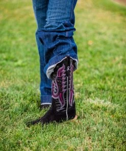 Women's R. Watson Black Suede/Black Sinatra Calf Western Boot
