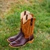 Western Boots Men's R. Watson Walnut Cognac Square Toe Boot
