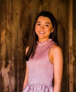 She And Sky Women's Rose Sleeveless Woven Smocked Top