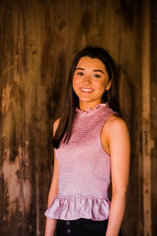 She And Sky Women's Rose Sleeveless Woven Smocked Top 1 She And Sky Women's Rose Sleeveless Woven Smocked Top