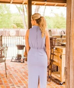 Entro Women's Blue Sleeveless Dress