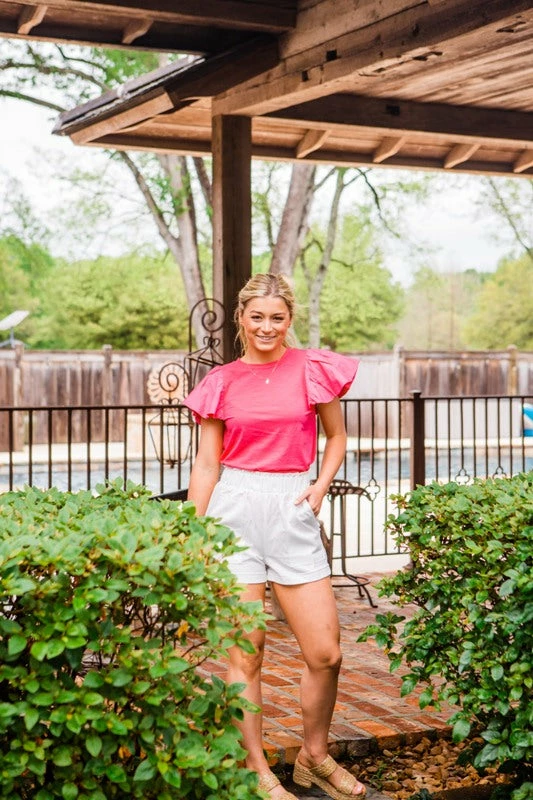 THML Women's Pink Ruffle Top 1 THML Women's Pink Ruffle Top