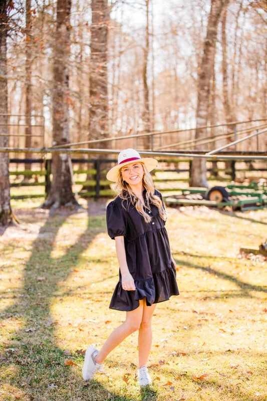 Glam Women's Tiered Poplin Dress 2 Glam Women's Tiered Poplin Dress