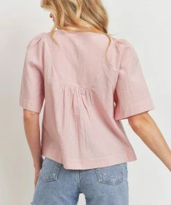 Paper Crane Women's Mauve Surplice Darted Top