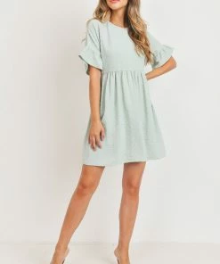 Paper Crane Women's Sage Pom Pom Text Dress Dresses