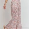 Paper Crane Bottoms Women's Pink Multi Ruched Hem Pants