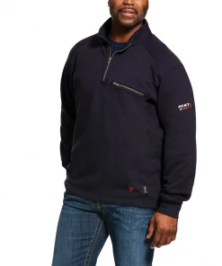 Ariat FR Rev 1/4 Zip Top Navy