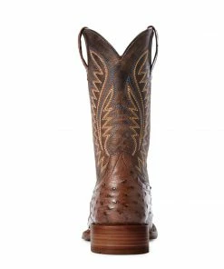 Men's Ariat Gallup Mocha Full Quill Ostrich Boot Exotic Boots