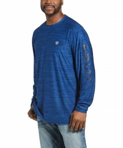 Men's Ariat Charger Logo Cobalt Heather T-Shirt