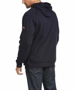 Men's Ariat FR Rev Navy Pullover Hoodie Fire Resistant Outerwear