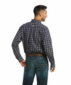 Men's Ariat Mylo Service Navy Pro Series Long Sleeve Shirt Long Sleeve Shirts