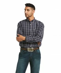 Men's Ariat Mylo Service Navy Pro Series Long Sleeve Shirt Long Sleeve Shirts