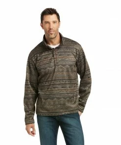 Outerwear Men's Ariat Wesley Sweater Serape Print Tan