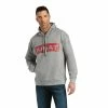 Men's Ariat Basic Hood Heather Raised Orange Stripe Sweatshirt