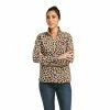 Women's Ariat Performance Mid Layers Leopard Printed Poly Fleece 1/4 Zip Sweatshirt