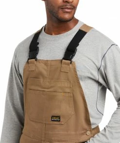 Men's Ariat Rebar DuraCanvas Stretch Insulated Bib Overralls Outerwear